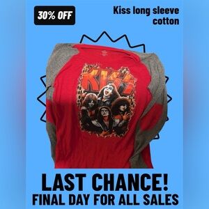 Woman size xl KISS tee new long sleeve cotton/poly blend